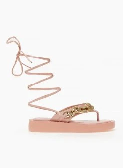 The Fashion Project Flatform με αλυσίδα - Ροζ 10 The Fashion Project Flatform με αλυσίδα - Ροζ -Κατάστημα TheFashionProject sandalia me alusida kai kordonia 103888 vdwn