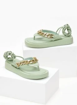 The Fashion Project Flatform με αλυσίδα - Βεραμάν -Κατάστημα TheFashionProject sandalia me alusida kai kordonia 103889 2pwm