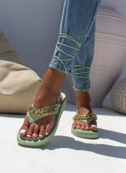 The Fashion Project Flatform με αλυσίδα - Βεραμάν -Κατάστημα TheFashionProject sandalia me alusida kai kordonia 103889 9v4u