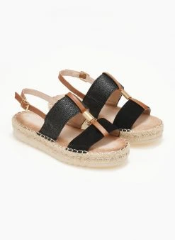 The Fashion Project Σανδάλια Suede με σχοίνινη σόλα - Μαύρο -Κατάστημα TheFashionProject sandalia suede me sxoinini sola 110575 6ht2