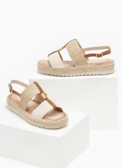 The Fashion Project Σανδάλια Suede με σχοίνινη σόλα - Μπεζ -Κατάστημα TheFashionProject sandalia suede me sxoinini sola 110576 y5cb