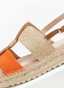 The Fashion Project Σανδάλια Suede με σχοίνινη σόλα - Πορτοκαλί -Κατάστημα TheFashionProject sandalia suede me sxoinini sola 110579 2awb