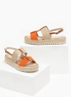 The Fashion Project Σανδάλια Suede με σχοίνινη σόλα - Πορτοκαλί -Κατάστημα TheFashionProject sandalia suede me sxoinini sola 110579 7y1v