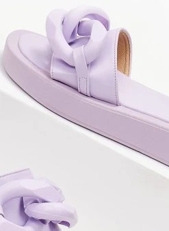 The Fashion Project Flatform με κοκάλινους κρίκους - Λιλά -Κατάστημα TheFashionProject slides me kokalinous krikous 102761 mzo1