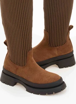 The Fashion Project Μπότες κάλτσα πάνω από το γόνατο - Ταμπά -Κατάστημα TheFashionProject suede mpotes kaltsa panw apo to gonato 96979 g4x1