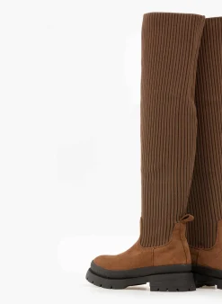 The Fashion Project Μπότες κάλτσα πάνω από το γόνατο - Ταμπά -Κατάστημα TheFashionProject suede mpotes kaltsa panw apo to gonato 96979 r8gw