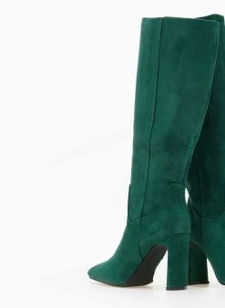 The Fashion Project Μπότες Suede με φαρδύ τακούνι - Κυπαρισσί -Κατάστημα TheFashionProject suede mpotes me fardu takouni 106096 1uyc