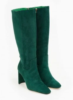 The Fashion Project Μπότες Suede με φαρδύ τακούνι - Κυπαρισσί -Κατάστημα TheFashionProject suede mpotes me fardu takouni 106096 zrxn