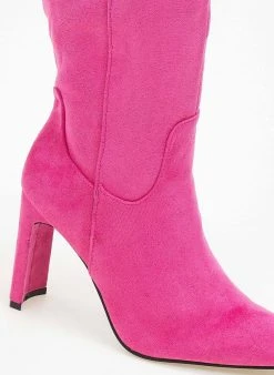The Fashion Project Μπότες Suede με φαρδύ τακούνι - Φούξια -Κατάστημα TheFashionProject suede mpotes me fardu takouni 106097 y02l