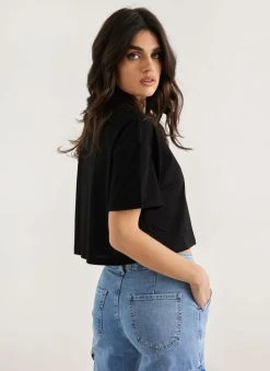 The Fashion Project T-shirt Cropped βαμβακερό - Μαύρο -Κατάστημα TheFashionProject t shirt cropped vamvakero 111074 jj21