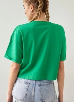 The Fashion Project T-shirt Cropped βαμβακερό - Πράσινο -Κατάστημα TheFashionProject t shirt cropped vamvakero 111075 5lrw