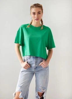 The Fashion Project T-shirt Cropped βαμβακερό - Πράσινο