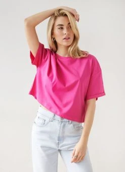 The Fashion Project T-shirt Cropped βαμβακερό - Φούξια -Κατάστημα TheFashionProject t shirt cropped vamvakero 111076 p7ch