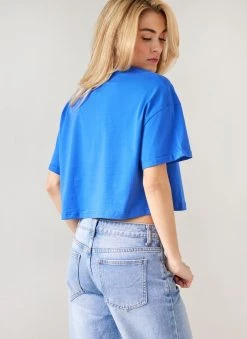 The Fashion Project T-shirt Cropped βαμβακερό - Μπλε -Κατάστημα TheFashionProject t shirt cropped vamvakero 111078 18kg