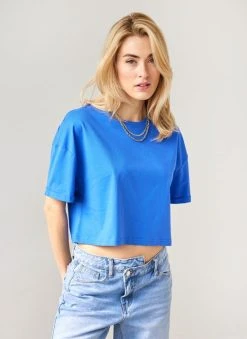 The Fashion Project T-shirt Cropped βαμβακερό - Μπλε -Κατάστημα TheFashionProject t shirt cropped vamvakero 111078 6w3y