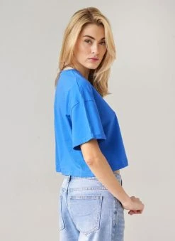 The Fashion Project T-shirt Cropped βαμβακερό - Μπλε -Κατάστημα TheFashionProject t shirt cropped vamvakero 111078 anta