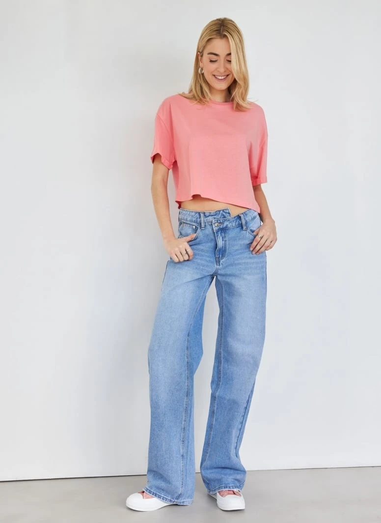 The Fashion Project T-shirt Cropped βαμβακερό - Ροδακινί 5 The Fashion Project T-shirt Cropped βαμβακερό - Ροδακινί - Image 3