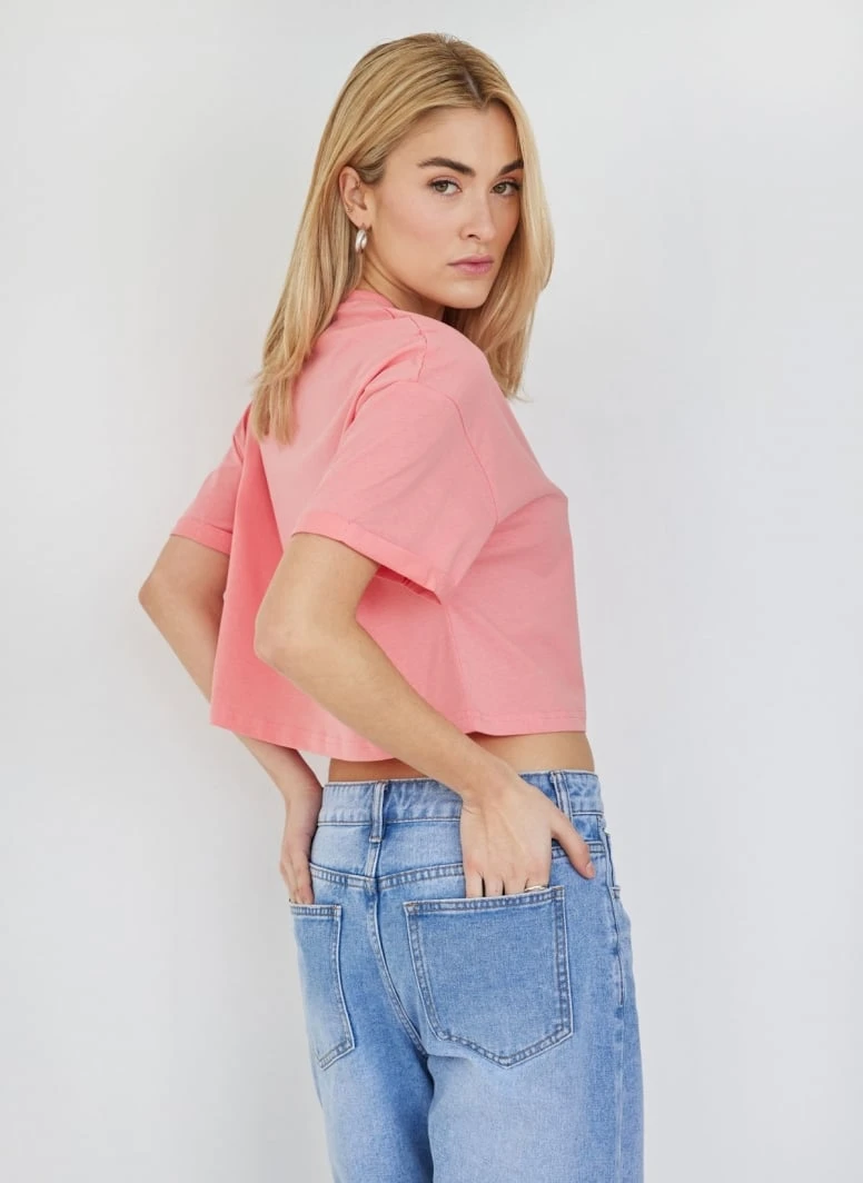 The Fashion Project T-shirt Cropped βαμβακερό - Ροδακινί 7 The Fashion Project T-shirt Cropped βαμβακερό - Ροδακινί - Image 5