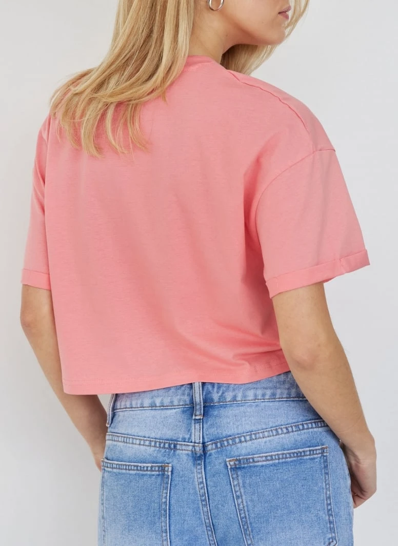 The Fashion Project T-shirt Cropped βαμβακερό - Ροδακινί 6 The Fashion Project T-shirt Cropped βαμβακερό - Ροδακινί - Image 4