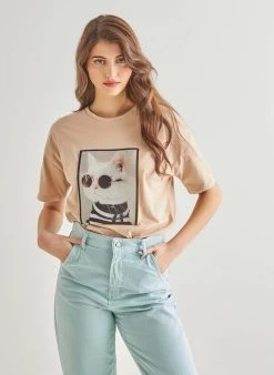 The Fashion Project T-shirt με στάμπα - Μπεζ