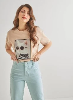 The Fashion Project T-shirt με στάμπα - Μπεζ -Κατάστημα TheFashionProject t shirt me stampa 89989 cbmz