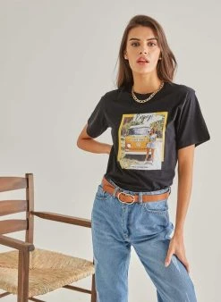 The Fashion Project T-shirt με στάμπα Enjoy - Μαύρο