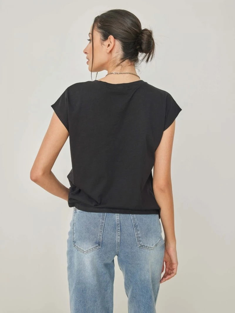 Noobass T-shirt βαμβακερό με λαιμόκοψη - Μαύρο 5 Noobass T-shirt βαμβακερό με λαιμόκοψη - Μαύρο - Image 3