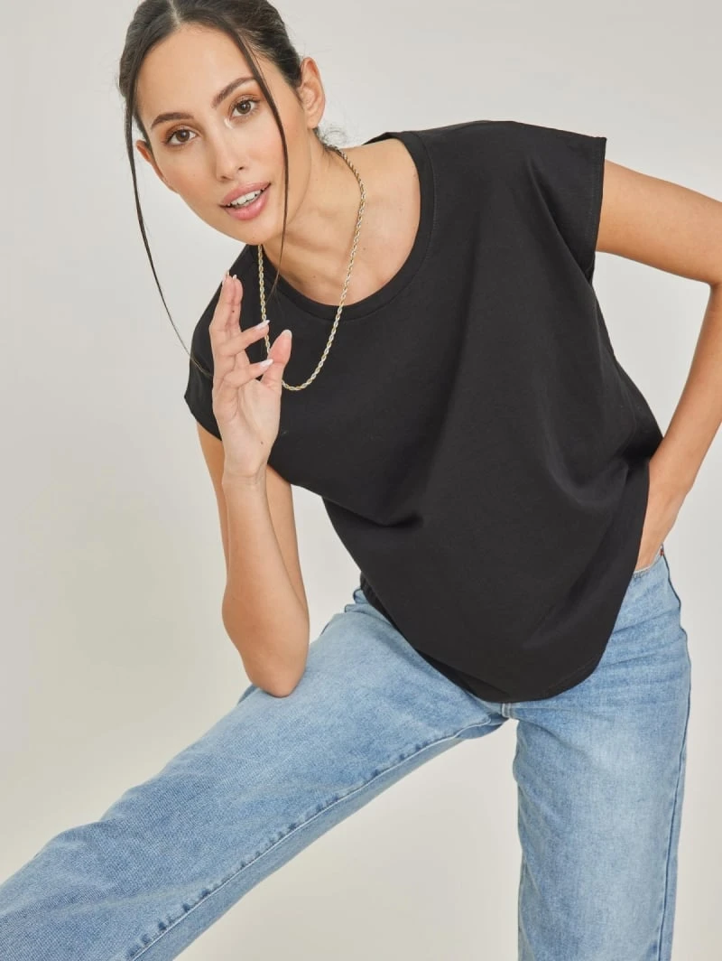 Noobass T-shirt βαμβακερό με λαιμόκοψη - Μαύρο 4 Noobass T-shirt βαμβακερό με λαιμόκοψη - Μαύρο - Image 2