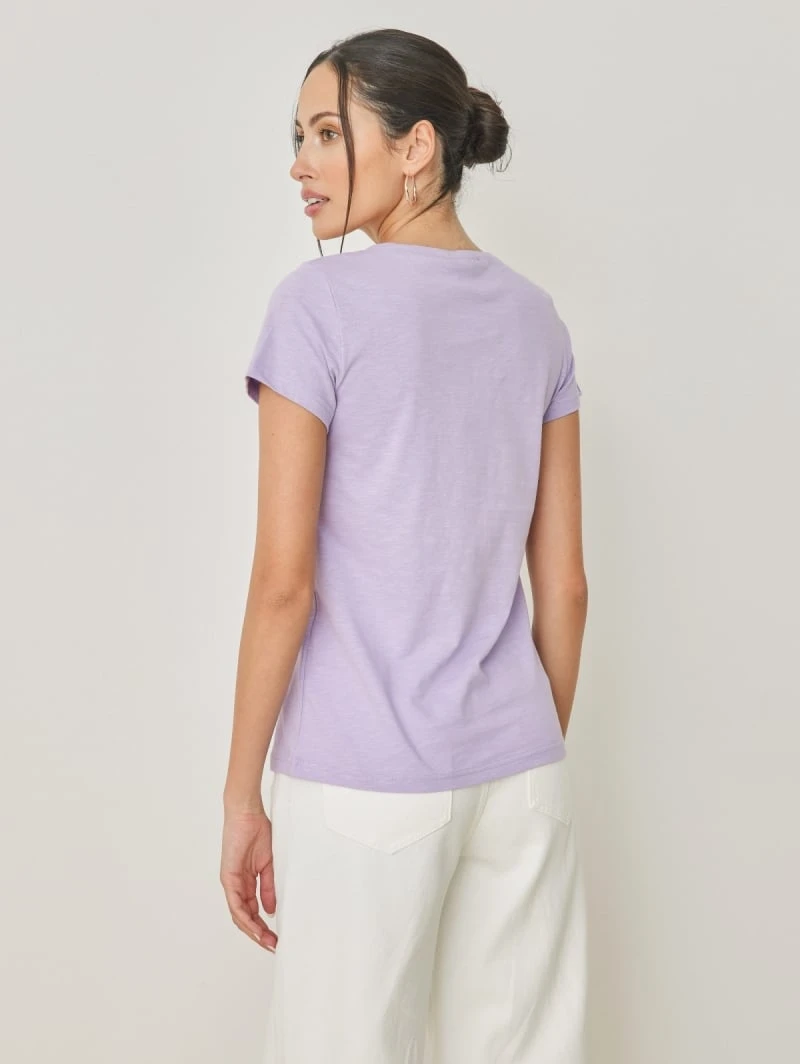 Noobass T-shirt βαμβακερό με στρογγυλή λαιμόκοψη - Λιλά 5 Noobass T-shirt βαμβακερό με στρογγυλή λαιμόκοψη - Λιλά - Image 3