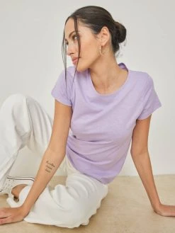 Noobass T-shirt βαμβακερό με στρογγυλή λαιμόκοψη - Λιλά 10 Noobass T-shirt βαμβακερό με στρογγυλή λαιμόκοψη - Λιλά -Κατάστημα TheFashionProject t shirt vamvakero me strogguli laimokopsi 100998 wisn