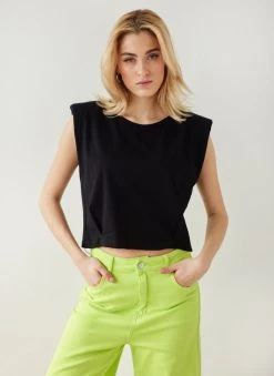 Noobass T-shirt βαμβακερό με βάτες - Μαύρο