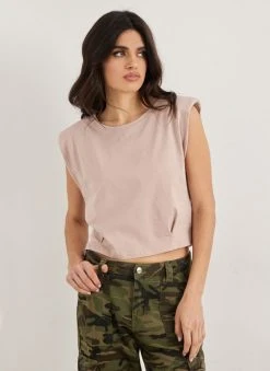 Noobass T-shirt βαμβακερό με βάτες - Σομόν 13 Noobass T-shirt βαμβακερό με βάτες - Σομόν -Κατάστημα TheFashionProject t shirt vamvakero me vates 111105 2ymu