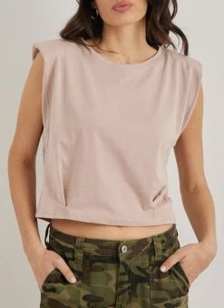 Noobass T-shirt βαμβακερό με βάτες - Σομόν