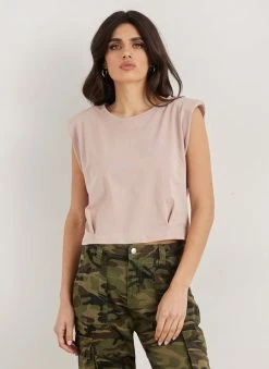 Noobass T-shirt βαμβακερό με βάτες - Σομόν 12 Noobass T-shirt βαμβακερό με βάτες - Σομόν -Κατάστημα TheFashionProject t shirt vamvakero me vates 111105 vk3c