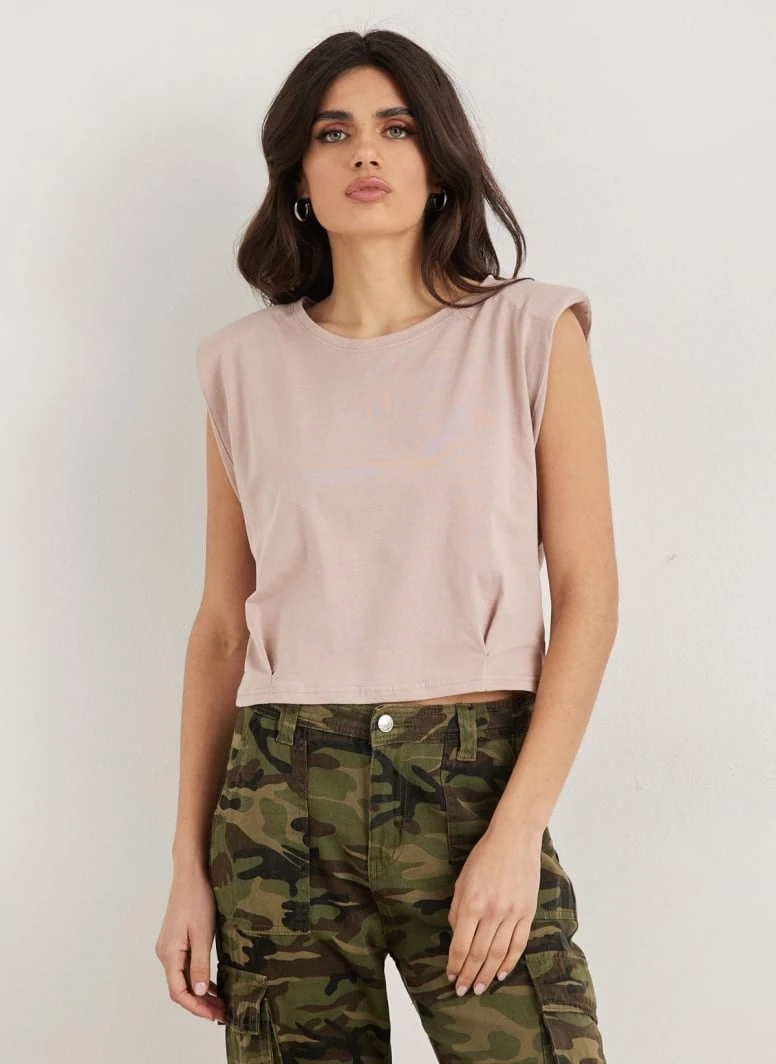 Noobass T-shirt βαμβακερό με βάτες - Σομόν 7 Noobass T-shirt βαμβακερό με βάτες - Σομόν - Image 5