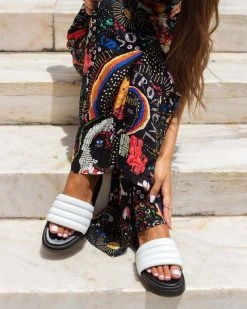 Flatforms με καπιτονέ φάσα Tfp - Λευκό -Κατάστημα TheFashionProject tfp slides me fardia kapitone fasa 93937 klz7