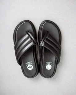 Flatforms καπιτονέ Tfp - Μαύρο -Κατάστημα TheFashionProject tfp slides me kapitone sxedio 93572 bcps