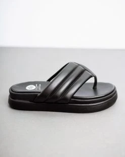 Flatforms καπιτονέ Tfp - Μαύρο -Κατάστημα TheFashionProject tfp slides me kapitone sxedio 93572 k2lf