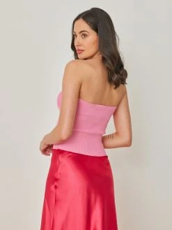 The Fashion Project Μπλούζα Strapless ριπ - Ροζ -Κατάστημα TheFashionProject top strapless me rip pleksi 103243 gyr1