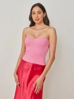 The Fashion Project Μπλούζα Strapless ριπ - Ροζ -Κατάστημα TheFashionProject top strapless me rip pleksi 103243 ovww