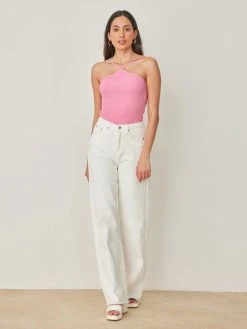 The Fashion Project Μπλούζα ριπ με Halter λαιμόκοψη - Ροζ -Κατάστημα TheFashionProject topaki rip me halter laimokopsi 101952 woy3